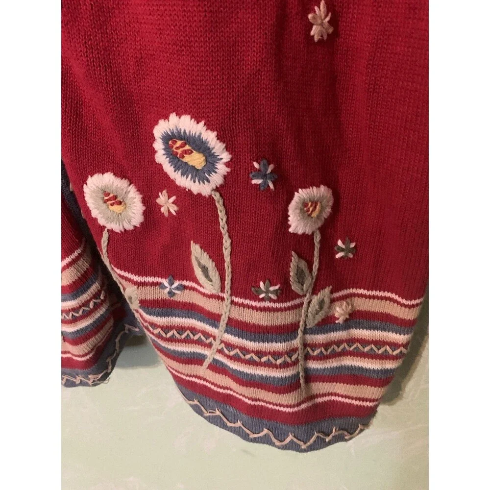 Vtg. Koret City Blues Embroidered Sweater Vest